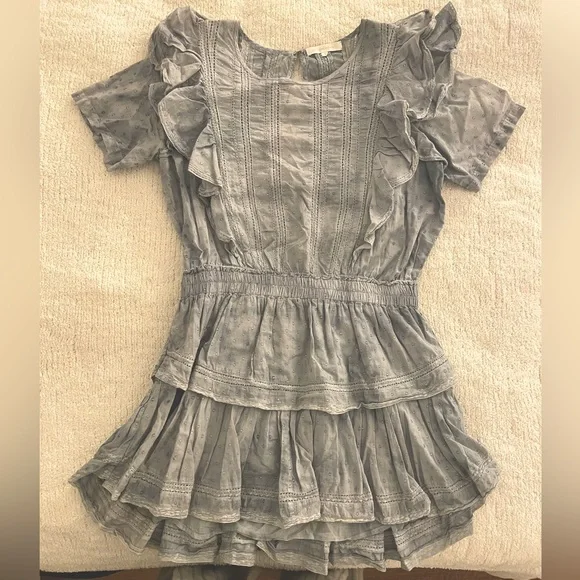 LoveShackFancy Natasha Dress in Blue Tie Dye